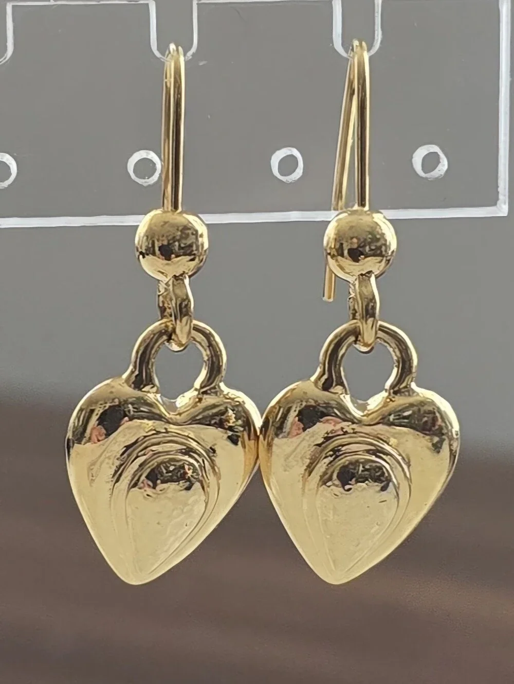 Gold- Tone Heart Drop Earrings